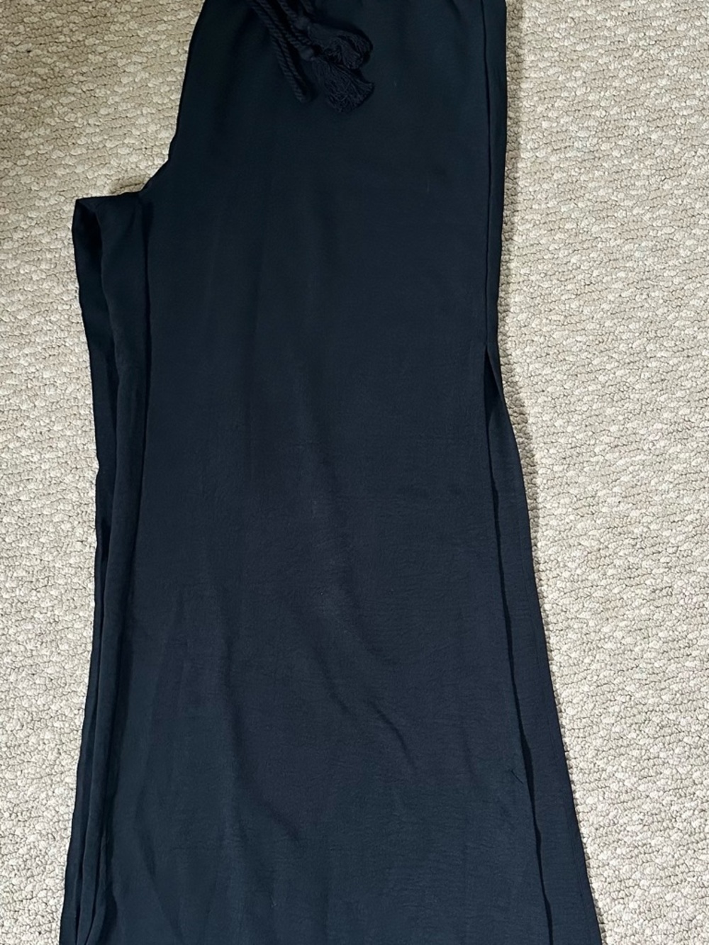 XXL Black Wide Leg Pants with Side Slit